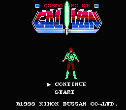 Cosmo Police Galivan — Title screen